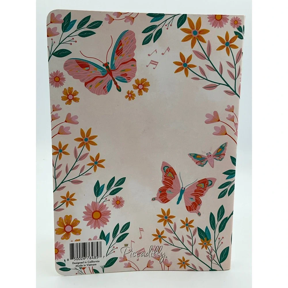 Piccadilly Enjoying Where I'm At Guided Journal Butterfly Floral Pink Gold Foil